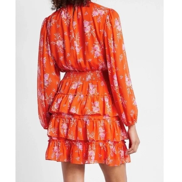 Express Long Sleeve Paisley Ruffle skirt Dress size XXS - Picture 15 of 15